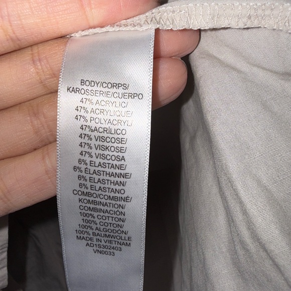 Adriana Papell Cream Peplum Top Fleece Lined Drawstring Waist EUC XS - Picture 5 of 7